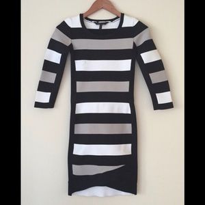 BCBG MAXAZRIA Scuba Runway Thick Fabric Rich Scalloped Bodycon Dress